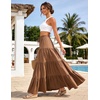 image:imageScarlet Darkness Long Skirts for Women Flowy Tiered Renaissance Maxi SkirtBrown