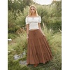 image:imageScarlet Darkness Long Skirts for Women Flowy Tiered Renaissance Maxi SkirtBrown