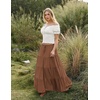 image:imageScarlet Darkness Long Skirts for Women Flowy Tiered Renaissance Maxi SkirtBrown