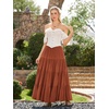 image:imageScarlet Darkness Long Skirts for Women Flowy Tiered Renaissance Maxi SkirtCaramel
