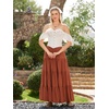 image:imageScarlet Darkness Long Skirts for Women Flowy Tiered Renaissance Maxi SkirtCaramel