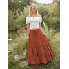 image:imageScarlet Darkness Long Skirts for Women Flowy Tiered Renaissance Maxi SkirtCaramel