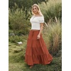 image:imageScarlet Darkness Long Skirts for Women Flowy Tiered Renaissance Maxi SkirtCaramel