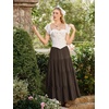 image:imageScarlet Darkness Long Skirts for Women Flowy Tiered Renaissance Maxi SkirtCoffee