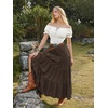 image:imageScarlet Darkness Long Skirts for Women Flowy Tiered Renaissance Maxi SkirtCoffee