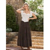 image:imageScarlet Darkness Long Skirts for Women Flowy Tiered Renaissance Maxi SkirtCoffee