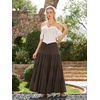 image:imageScarlet Darkness Long Skirts for Women Flowy Tiered Renaissance Maxi SkirtCoffee