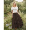 image:imageScarlet Darkness Long Skirts for Women Flowy Tiered Renaissance Maxi SkirtCoffee