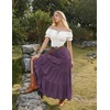 image:imageScarlet Darkness Long Skirts for Women Flowy Tiered Renaissance Maxi SkirtDeep Purple