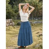 image:imageScarlet Darkness Long Skirts for Women Flowy Tiered Renaissance Maxi SkirtDenim Blue