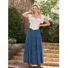 image:imageScarlet Darkness Long Skirts for Women Flowy Tiered Renaissance Maxi SkirtDenim Blue