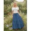 image:imageScarlet Darkness Long Skirts for Women Flowy Tiered Renaissance Maxi SkirtDenim Blue