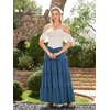 image:imageScarlet Darkness Long Skirts for Women Flowy Tiered Renaissance Maxi SkirtDenim Blue