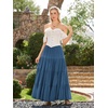 image:imageScarlet Darkness Long Skirts for Women Flowy Tiered Renaissance Maxi SkirtDenim Blue
