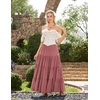 image:imageScarlet Darkness Long Skirts for Women Flowy Tiered Renaissance Maxi SkirtDusty Rose