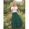 image:imageScarlet Darkness Long Skirts for Women Flowy Tiered Renaissance Maxi SkirtForest Green