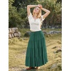 image:imageScarlet Darkness Long Skirts for Women Flowy Tiered Renaissance Maxi SkirtForest Green