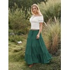 image:imageScarlet Darkness Long Skirts for Women Flowy Tiered Renaissance Maxi SkirtForest Green