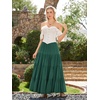 image:imageScarlet Darkness Long Skirts for Women Flowy Tiered Renaissance Maxi SkirtForest Green