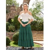 image:imageScarlet Darkness Long Skirts for Women Flowy Tiered Renaissance Maxi SkirtForest Green