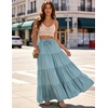 image:imageScarlet Darkness Long Skirts for Women Flowy Tiered Renaissance Maxi SkirtLight Blue