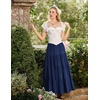image:imageScarlet Darkness Long Skirts for Women Flowy Tiered Renaissance Maxi SkirtNavy Blue