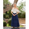 image:imageScarlet Darkness Long Skirts for Women Flowy Tiered Renaissance Maxi SkirtNavy Blue