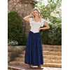 image:imageScarlet Darkness Long Skirts for Women Flowy Tiered Renaissance Maxi SkirtNavy Blue