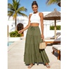 image:imageScarlet Darkness Long Skirts for Women Flowy Tiered Renaissance Maxi SkirtOlive Green