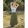 image:imageScarlet Darkness Long Skirts for Women Flowy Tiered Renaissance Maxi SkirtOlive Green