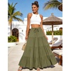 image:imageScarlet Darkness Long Skirts for Women Flowy Tiered Renaissance Maxi SkirtOlive Green