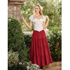 image:imageScarlet Darkness Long Skirts for Women Flowy Tiered Renaissance Maxi SkirtWine
