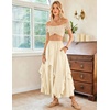 image:imageScarlet Darkness Long Skirts for Women Ruffled Flowy Renaissance Maxi SkirtApricot