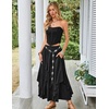 image:imageScarlet Darkness Long Skirts for Women Ruffled Flowy Renaissance Maxi SkirtBlack