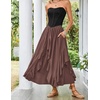 image:imageScarlet Darkness Long Skirts for Women Ruffled Flowy Renaissance Maxi SkirtBrown