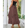 image:imageScarlet Darkness Long Skirts for Women Ruffled Flowy Renaissance Maxi SkirtBrown