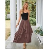 image:imageScarlet Darkness Long Skirts for Women Ruffled Flowy Renaissance Maxi SkirtBrown