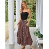 image:imageScarlet Darkness Long Skirts for Women Ruffled Flowy Renaissance Maxi SkirtBrown
