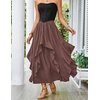 image:imageScarlet Darkness Long Skirts for Women Ruffled Flowy Renaissance Maxi SkirtBrown