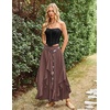 image:imageScarlet Darkness Long Skirts for Women Ruffled Flowy Renaissance Maxi SkirtBrown