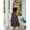 image:imageScarlet Darkness Long Skirts for Women Ruffled Flowy Renaissance Maxi SkirtDark Brown