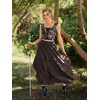 image:imageScarlet Darkness Long Skirts for Women Ruffled Flowy Renaissance Maxi SkirtDark Brown