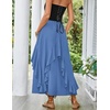 image:imageScarlet Darkness Long Skirts for Women Ruffled Flowy Renaissance Maxi SkirtDenim Blue