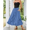 image:imageScarlet Darkness Long Skirts for Women Ruffled Flowy Renaissance Maxi SkirtDenim Blue
