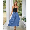 image:imageScarlet Darkness Long Skirts for Women Ruffled Flowy Renaissance Maxi SkirtDenim Blue