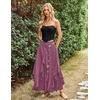 image:imageScarlet Darkness Long Skirts for Women Ruffled Flowy Renaissance Maxi SkirtDusty Plum