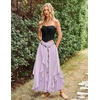 image:imageScarlet Darkness Long Skirts for Women Ruffled Flowy Renaissance Maxi SkirtLight Purple