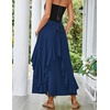 image:imageScarlet Darkness Long Skirts for Women Ruffled Flowy Renaissance Maxi SkirtNavy Blue