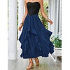 image:imageScarlet Darkness Long Skirts for Women Ruffled Flowy Renaissance Maxi SkirtNavy Blue