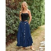 image:imageScarlet Darkness Long Skirts for Women Ruffled Flowy Renaissance Maxi SkirtNavy Blue